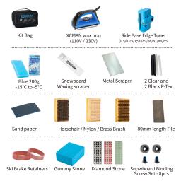 Kit combinado completo de depilação para afinação de snowboard e esqui XCMAN com ferro de cera, cera de esqui, afinador de borda de base lateral, reparo de base Ptex, pedra gorda, - Image 3