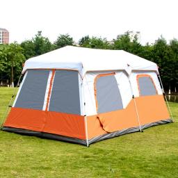 Família impermeável grande barracas de acampamento, Tenda ao ar livre, 2 quartos e 1 salão, 12 pessoas, Venda - Image 2