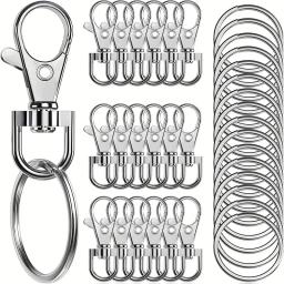 Fechos giratórios Lanyard Snap Hooks com chaveiros Chaveiro Clip Ganchos Fechos Garra de Lagosta para Chaveiros Artesanato de Jóias DIY, 20Pcs - Image 1