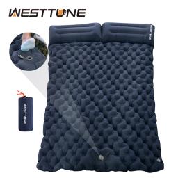 Westtune colchão inflável duplo com bomba de travesseiro embutida almofada de dormir ao ar livre acampamento esteira de ar para viagens mochila caminhadas - Image 1