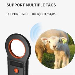 Portátil animal Tag Reader, leitor de Microchip, USB, RFID, Pet Chip Scanner, Armazenamento de Dados, EMID, FDX-B, ISO 11784/85, W90D, 134.2Khz, 125Khz - Image 5