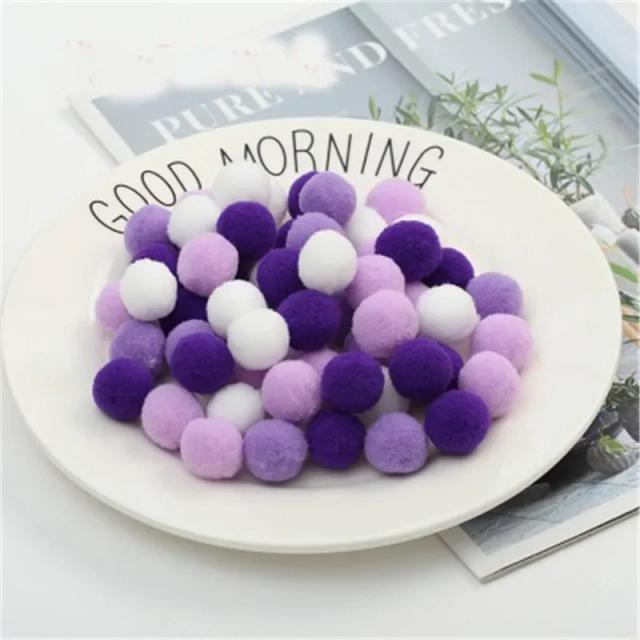 Pompons Coloridos e Macios para Decoração e Artesanato - DIY de Pelúcia Fofa em Diversos Tamanhos 10g, 10mm a 30mm