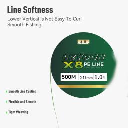 Leydun 500m micro novas linhas de pesca 8 fios trançados pe japão suave multifilamento linha mar pesca carpa voar fio linha ferramenta - Image 6