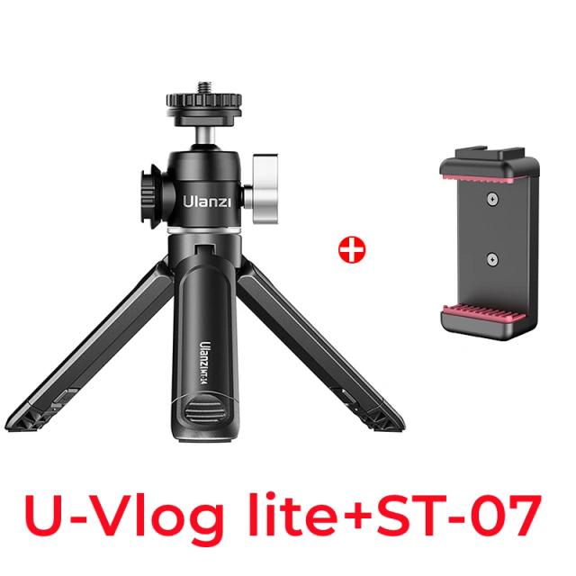 Ulanzi Mini Tripé com 360 Cabeça de Bola e Sapato Frio Selfie Stick, Tripé de Mesa para Câmera, iPhone, Telefone Android, DSLR, U-Vlog Lite