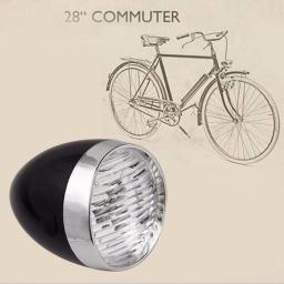 Luz dianteira de bicicleta vintage retro com prateleira, farol de aviso de segurança, luzes de equitação noturna, acessórios de ciclismo 3 LED 1pc - Image 1
