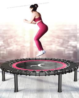 40 "trampolim de fitness silencioso mini com alça ajustável comprimento adultos crianças indoor ginásio bungee rebounder salto trainer treino - Image 6