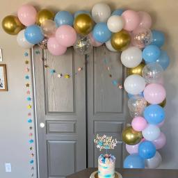 Balões Confete para Festa de Aniversário, Decorações Reveladas por Gênero, 36 em Rosa Claro e Azul, Platina - Image 3