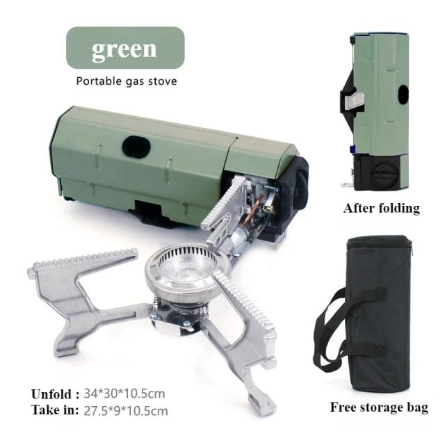 Fogão Portátil Dobrável para Acampamento 2600W Aço Inoxidável e Alumínio