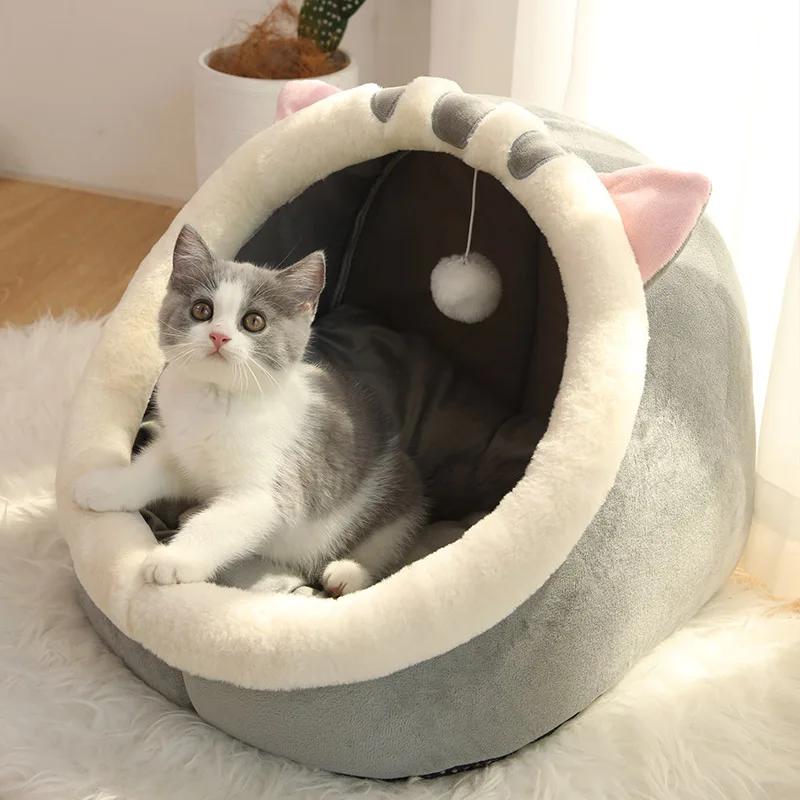 Caverna dobrável removível lavável para animais de estimação, Cama auto-aquecida para gatos e cães pequenos, Cabana confortável, Cama para dormir - Image 6