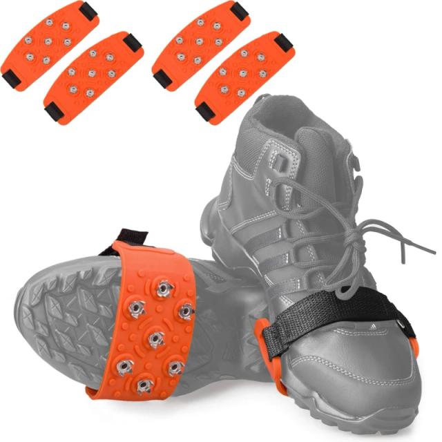 Garras de Gelo de Silicone Antiderrapantes para Escalada em Montanha com Ajuste de Sete Dentes