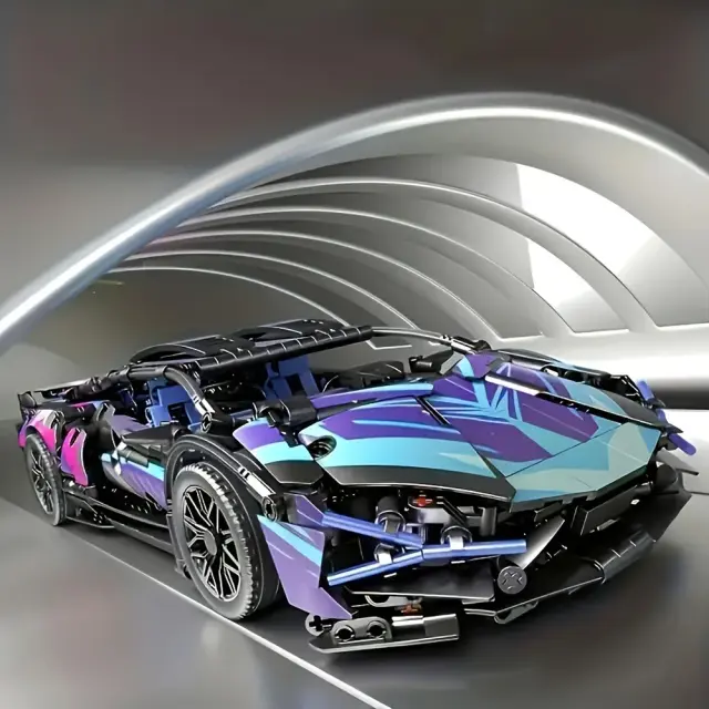 Construção de Carros em Blocos Super Car, Escala 1:14 - Kit de Montagem com 1314 Peças, Presente Ideal de Aniversário para Adultos e Crianças 67128