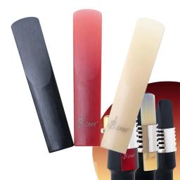 Peças de plástico sax palhetas para saxofone, clarinete, soprano, alto, tenor, saxofone, vermelho, amarelo, preto, peças de instrumento, 3pcs - Image 6