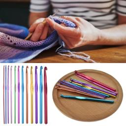 Alumínio colorido Crochet Needles Set, Ferramentas para tecelagem, Ganchos - Image 5