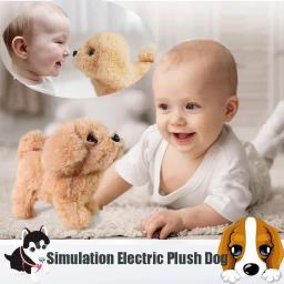 Cães de brinquedo do bebê que caminham e esques cauda balançando pelúcia interativa eletrônica animais de estimação filhote de cachorro montessori brinquedos para meninas crianças - Image 5