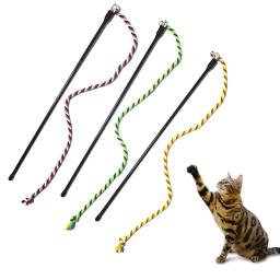 Teaser Interativo Brinquedo Corda Provocando com Sino para Gatos, Teaser Interativo, Chew Toy, Dentes Limpos, Kitten Play, Suprimentos Acessórios - Image 1