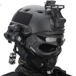 Conjuntos rápidos táticos de capacete, proteção total, máscara facial do crânio, lanterna, NVG Mount Game Kit, Airsoft, BBS, CQB, escaramuças - Image 1
