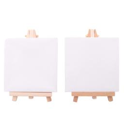 10 Set Artistas Mini Canvas Set Pintura Artesanato DIY Desenho Pequeno Mesa Cavalete Presente - Image 4