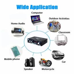 AK35 Amplificador HiFi Bluetooth Digital, Amplificador de Som, Suporte AMP, MP3 Channel 2.0, 110V-240V, Adequado para Casa, Carro, MAX 400W x 2 - Image 2