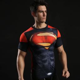 Terno de fitness impresso em 3D masculino, camisa apertada, manga curta, top esportivo, musculação, musculação, ácido, novo - Image 6
