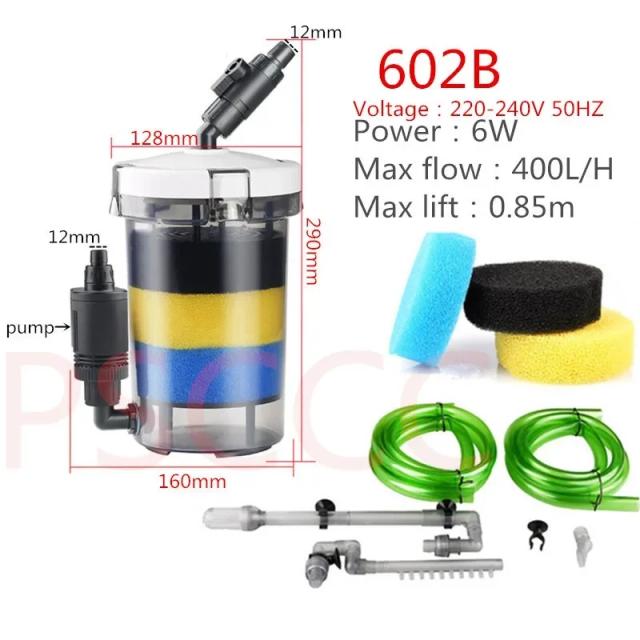 Filtro Externo Ultra Silencioso Sunsun HW602B e HW603B para Aquário com Bomba de Água e Recipiente para Tanque de Peixes