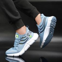Homens Casual Sport Shoes Respirável leve Sneakers Outdoor Mesh Preto Running Shoes Athletic Jogging Tenis Walking Shoes - Image 2