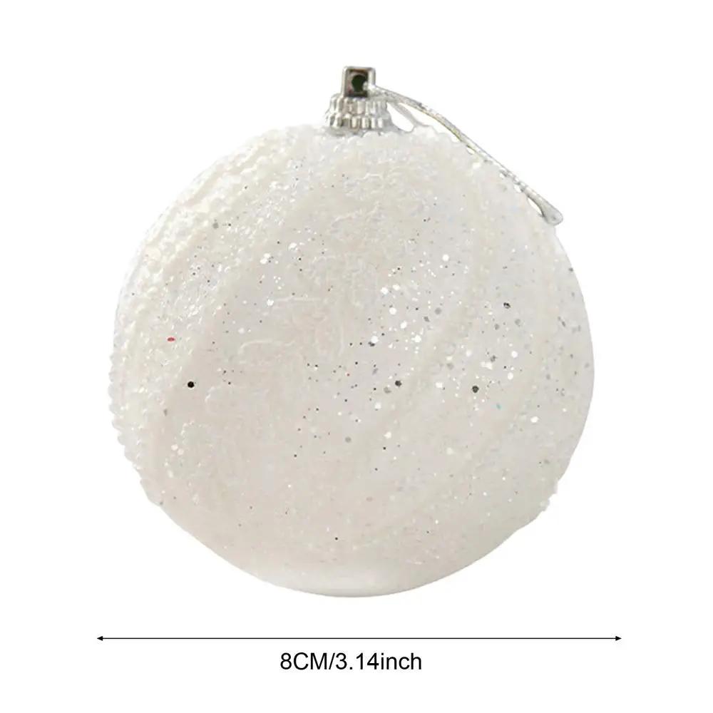 Lantejoulas Glitter Ball Ornamentos para Árvore de Natal, Decoração Pendurada, Bolas De Férias, 8cm - Image 1