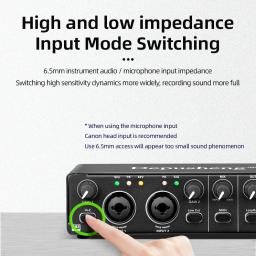 Depusheng-MD22 Interface de áudio, USB 3.0, placa de som com monitoramento, guitarra elétrica, gravação ao vivo, estúdio, canto, micro - Image 4