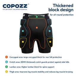 Copozz anti-impacto ao ar livre esqui hip almofadas patinação joelheiras protetor esportes suporte de quadril acolchoado joelho equipamento de proteção - Image 6