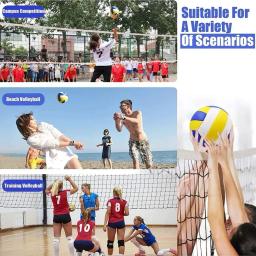 Bola de praia inflável para prática ao ar livre, tamanho 5 voleibol padrão, macio azul branco amarelo pu, impermeável, tamanho 5, sc m9y1 - Image 2