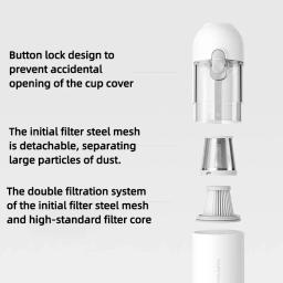 Xiaomi Mijia Portátil Carro Aspirador Mini Handheld Máquina De Limpeza Sem Fio para Casa Auto Suprimentos 13000Pa Cyclone Sucção - Image 5