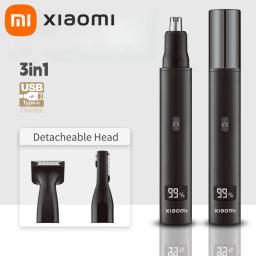 2025 NOVO! Xiaomi 3 em 1 elétrica nariz orelha aparador de pêlos para homens indolor recarregável costeletas sobrancelhas barba máquina de cortar cabelo barbeador - Image 1