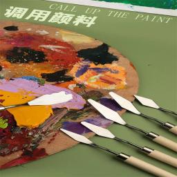 1 pçs facas de pintura a óleo de aço inoxidável artista artesanato espátula paleta faca mistura raspador ferramentas arte pintura suprimentos - Image 3