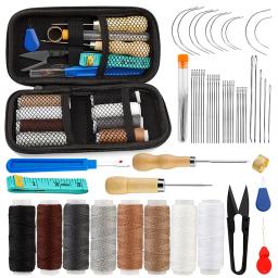 Kit de reparação de estofos com furador de costura, ferramenta tesoura, artesanato DIY para iniciantes e profissionais, 54 peças - Image 1