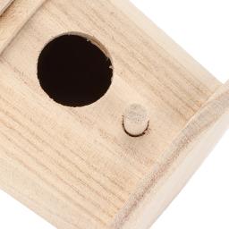 Natural Round Shaped Wooden Bird House, DIY Ninho Suspenso para Jardim ao Ar Livre - Image 3
