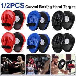 Curvo Boxe Mão Alvo para Treinamento de Artes Marciais, PU Couro, Punching Mitts, respirável Kickboxing Pads, Boxe Focus Pad - Image 1
