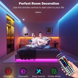 Luzes led para sala rgb tira led mudança de cor rgb luzes de fita para decoração de festa em casa tv backlight fita - Image 2