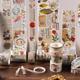 18 pces e fita de papel vintage ins vento material diy adesivo manual da arte suprimentos washi conjunto artesanato scrapbooking escola - Image 2
