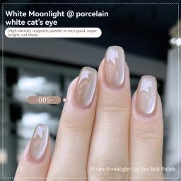 Esmalte com gel magnético Cat, Luar Prateado, Efeito Olho de Gato, Brilho Espumante, Verniz Semi-Permanente, Cerâmica Suave, 8ml - Image 3
