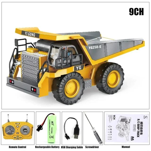 Escavadeira de Controle Remoto 2.4G Liga Plástico Veículo Construção 1:20