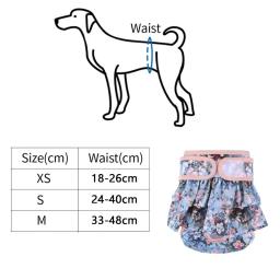 Pañales ajustables para perros, pañales lavables reutilizables para mujeres, vestido para perros con patrón de flores pequeñas y medianas, suministros para mascotas Cutey - Image 6