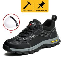 Novos sapatos de segurança masculinos, sapatos de trabalho resistentes a perfurações, sapatos de proteção masculinos, botas de trabalho resistentes ao desgaste botas táticas - Image 1