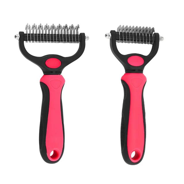 Escova Deshedding Inoxidável para Pets: Removedor de Pelos e Cortador de Nós para Gatos e Cães