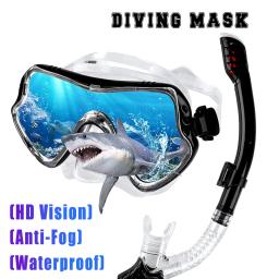 Máscara profissional mergulho snorkel e snorkel óculos, fácil respiração tubo conjunto, óculos de natação, novo, quente - Image 1