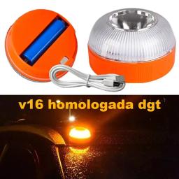 Luz de farol de emergência para carro, recarregável por usb, v16, indução magnética, luz de advertência piscante, ajuda a flash, lâmpada de sinal de segurança - Image 5