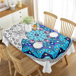 Toalha de mesa tribal mandala motivo com floral bohemia tribal estilo étnico arte jantar para sala cozinha decoração toalha de mesa retangular - Image 5
