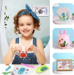 Pintura diamante adesivos Kits para crianças, Fácil DIY desenhos animados adesivos, Pintura por números, Artesanato para crianças, 12 48pcs - Image 5