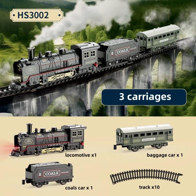 Conjunto de Trem Elétrico Natalino com Luzes e Sons - Locomotiva Clássica