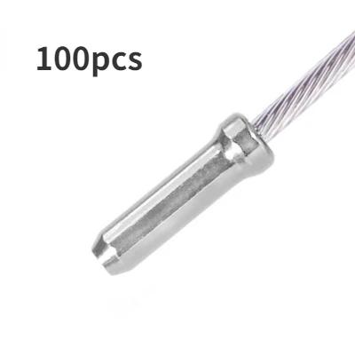 100/200 pçs linha de bicicleta tubo cauda tampas de extremidade linha de freio desviador mudança fio tampas dicas crimpagens mtb tampa do cabo de freio da bicicleta - Image 1