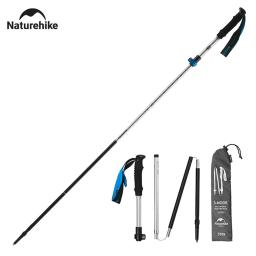 Naturehike bastões de trekking ultraleve dobrável 1 pçs bengala portátil alumínio caminhadas vara telescópica acampamento bengala - Image 1