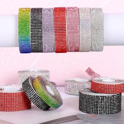 QIAO Strass Ribbon Glitter Cristal Auto-adesivas Fitas DIY Vestidos De Casamento Roupas Decorações Strass Trimming Artesanato - Image 1